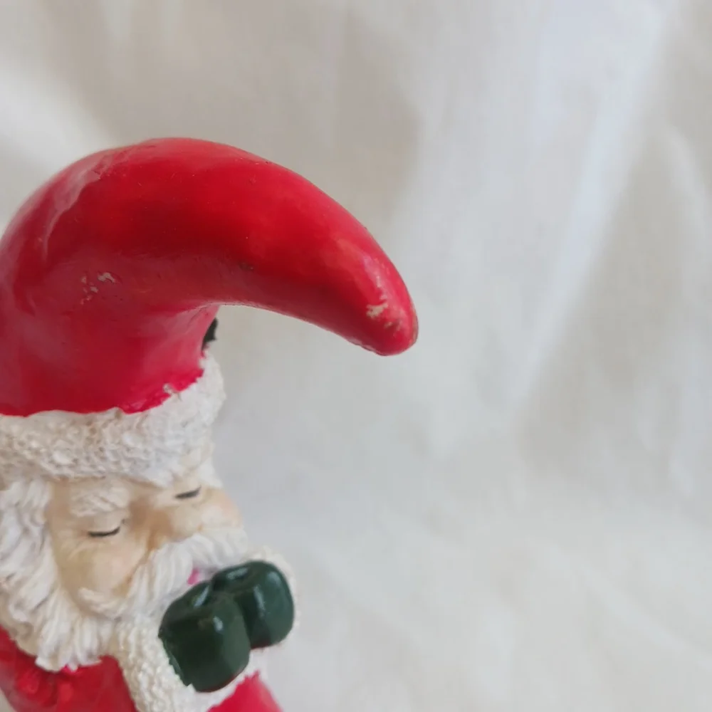 Vintage Santa Claus Sleeping Moon Resin Christmas Figurine